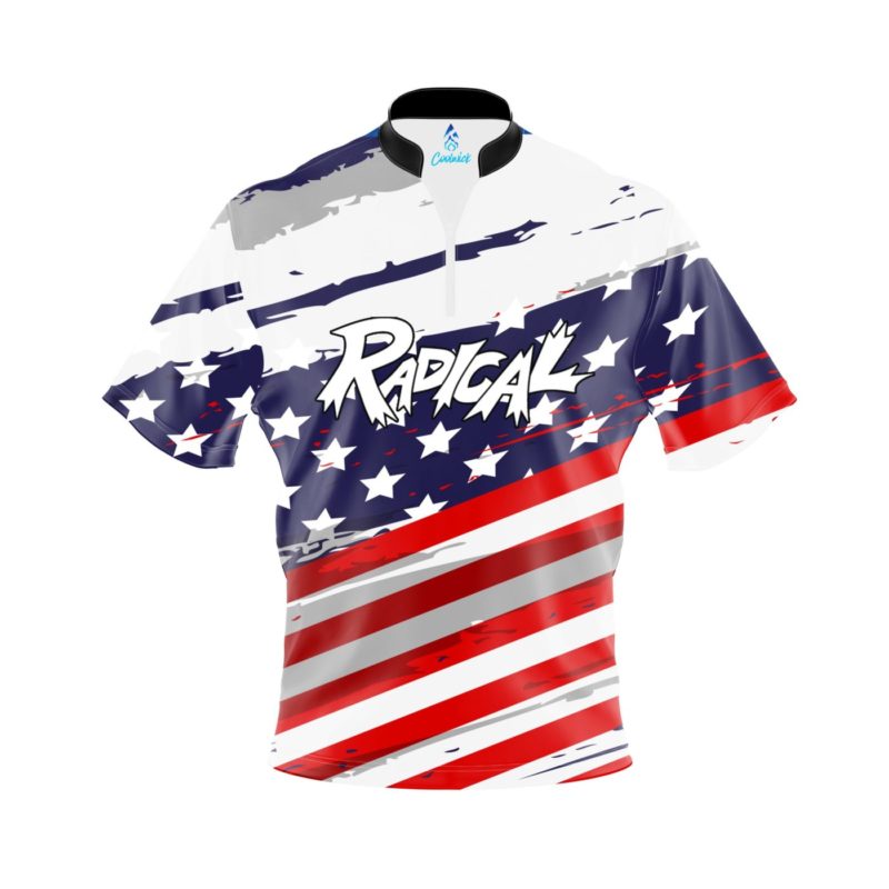 Radical All American Quick Ship CoolWick Sash Zip Bowling Jersey