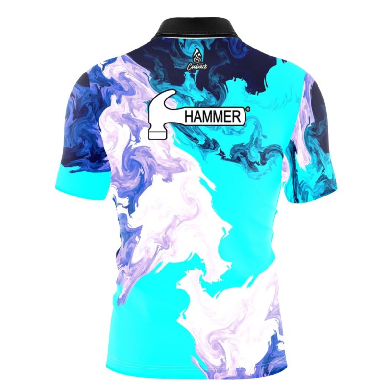 Hammer Abstract Quick Ship CoolWick Sash Zip Bowling Jersey - Image 2