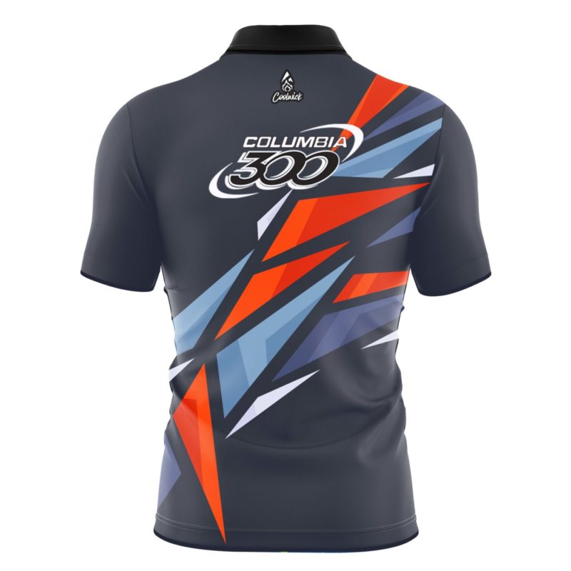 Columbia 300 Sport Triangle Quick Ship CoolWick Sash Zip Bowling Jersey - Image 2