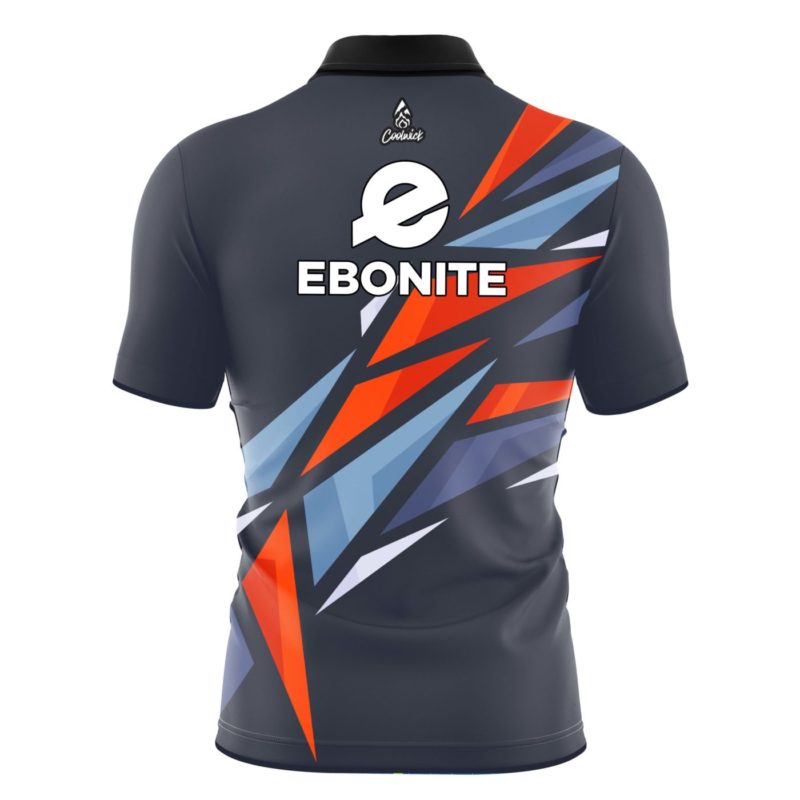 Ebonite Sport Triangle Quick Ship CoolWick Sash Zip Bowling Jersey - Image 2
