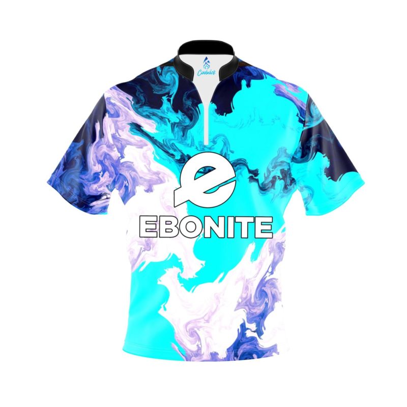 Image of Ebonite Abstract Quick Ship CoolWick Sash Zip Bowling Jersey
