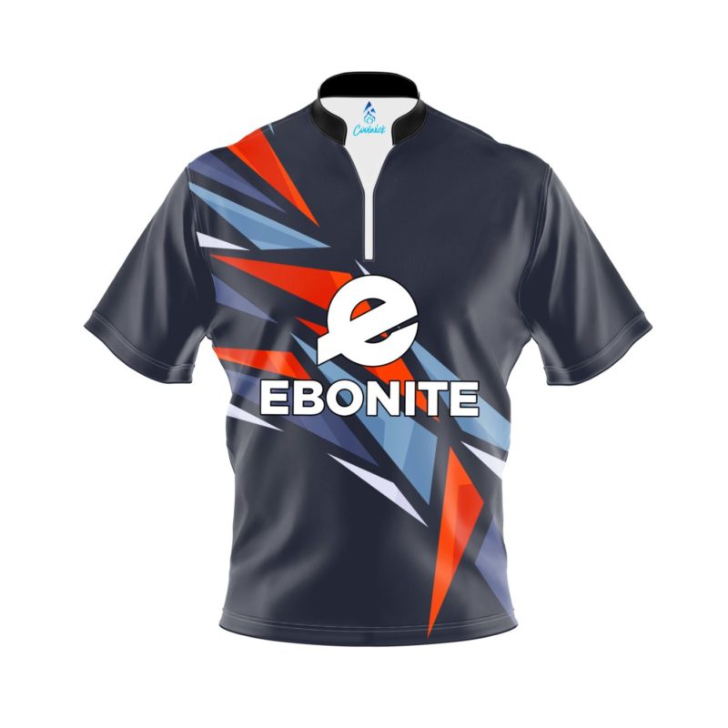 Ebonite Sport Triangle Quick Ship CoolWick Sash Zip Bowling Jersey