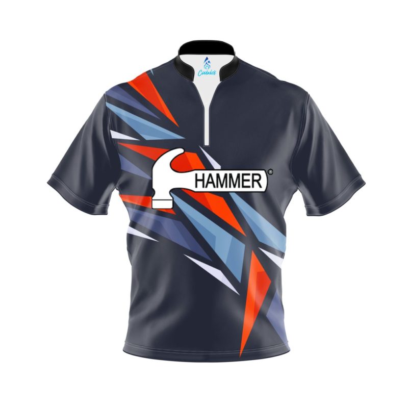 Image of Hammer Sport Triangle Quick Ship CoolWick Sash Zip Bowling Jersey
