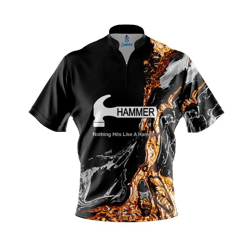 Image of Hammer Onyx Gold Quick Ship CoolWick Sash Zip Bowling Jersey