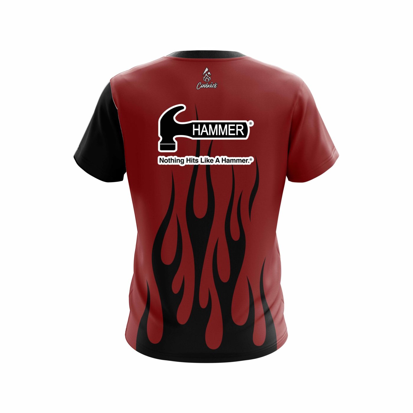 Hammer Red Brick Flaming Semi-Custom CoolWick Bowling Jersey - Image 2