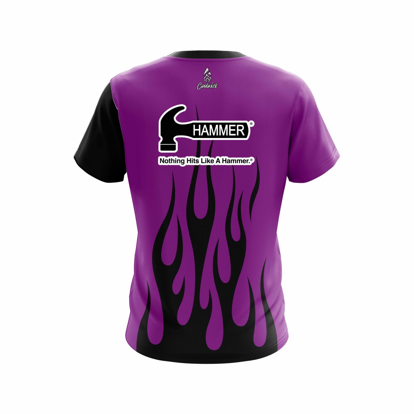 Hammer Purple Flaming Semi-Custom CoolWick Bowling Jersey - Image 2
