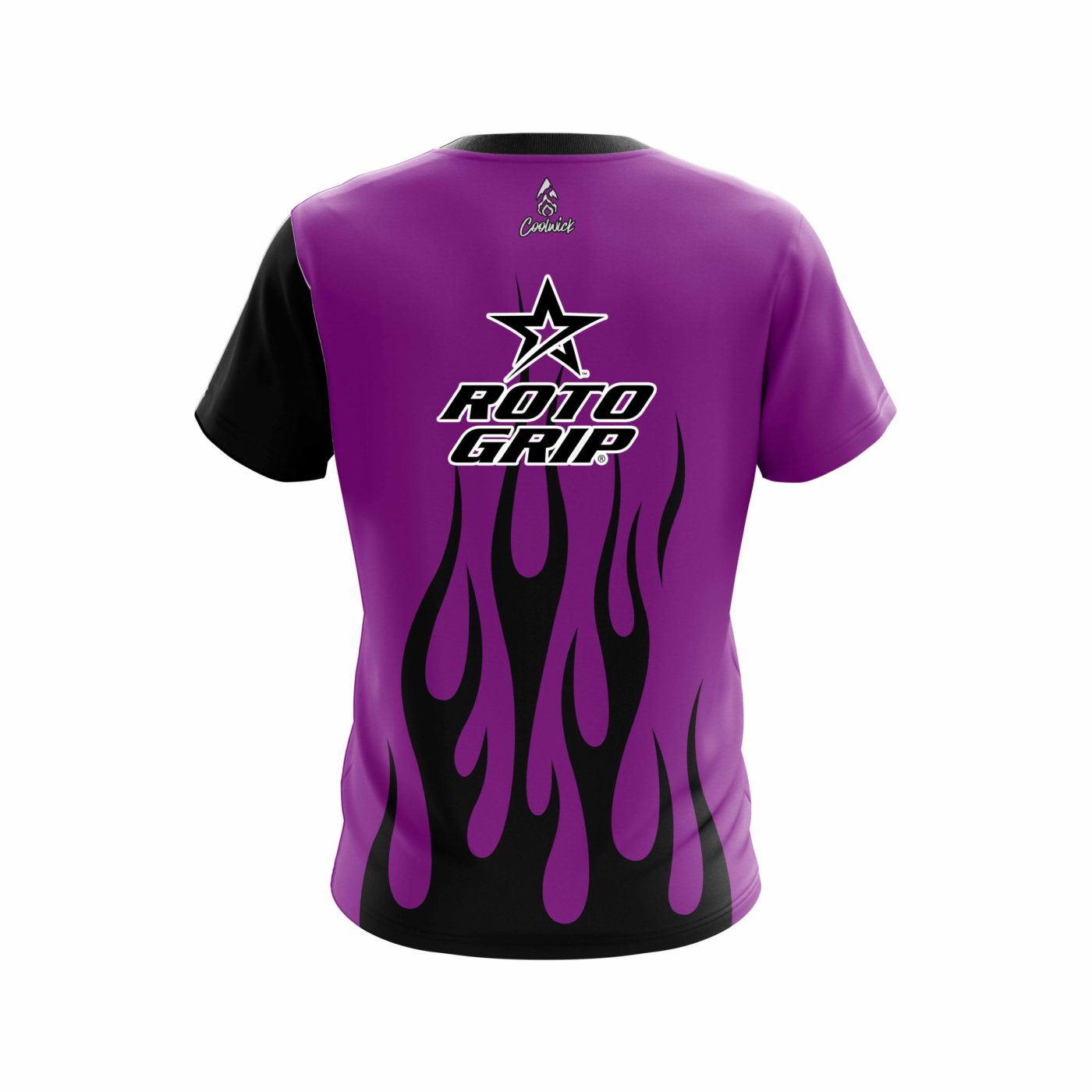 Roto Grip Purple Flaming Semi-Custom CoolWick Bowling Jersey - Image 2