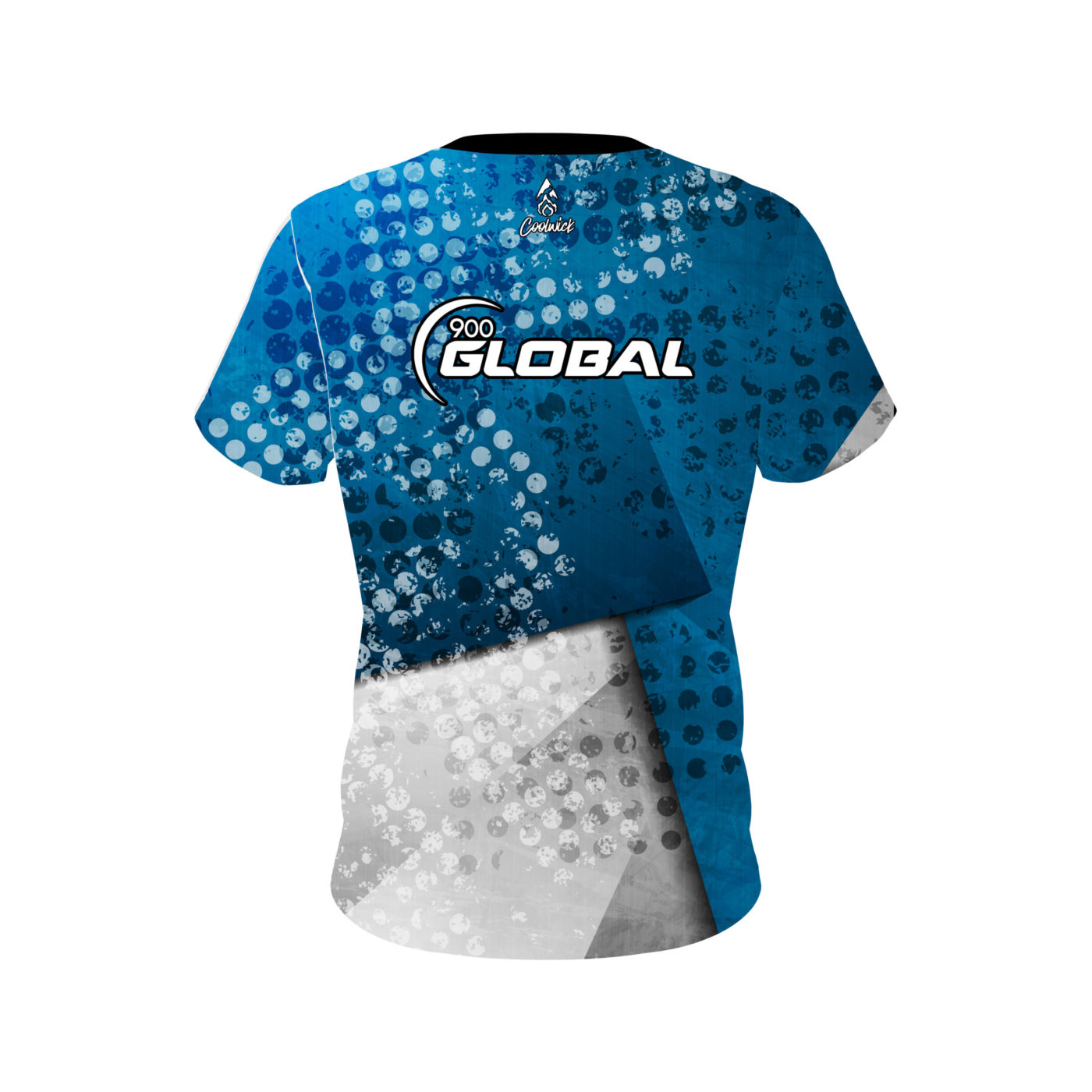 900 Global Blue Grungey Semi-Custom CoolWick Bowling Jersey - Image 2
