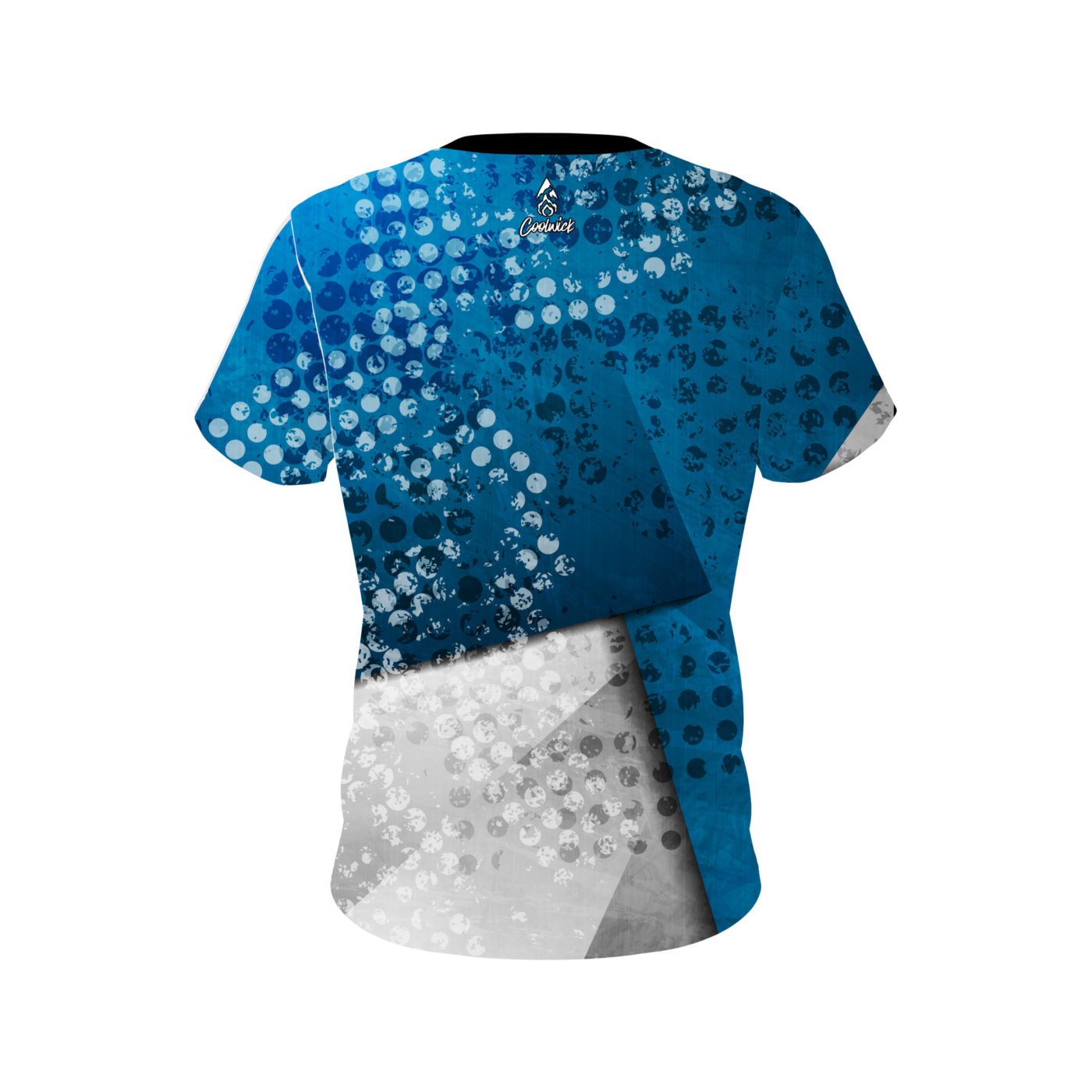 Plain Blue Grungey Semi-Custom CoolWick Bowling Jersey - Image 2