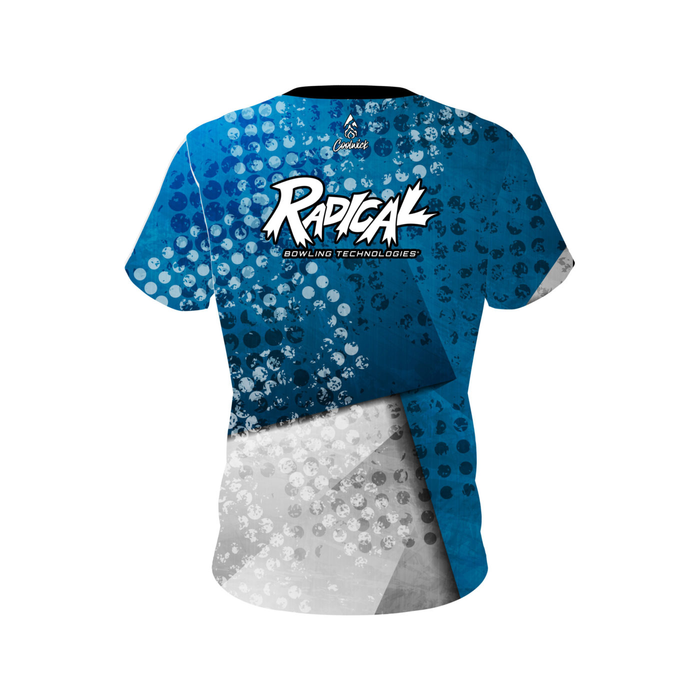 Radical Blue Grungey Semi-Custom CoolWick Bowling Jersey - Image 2
