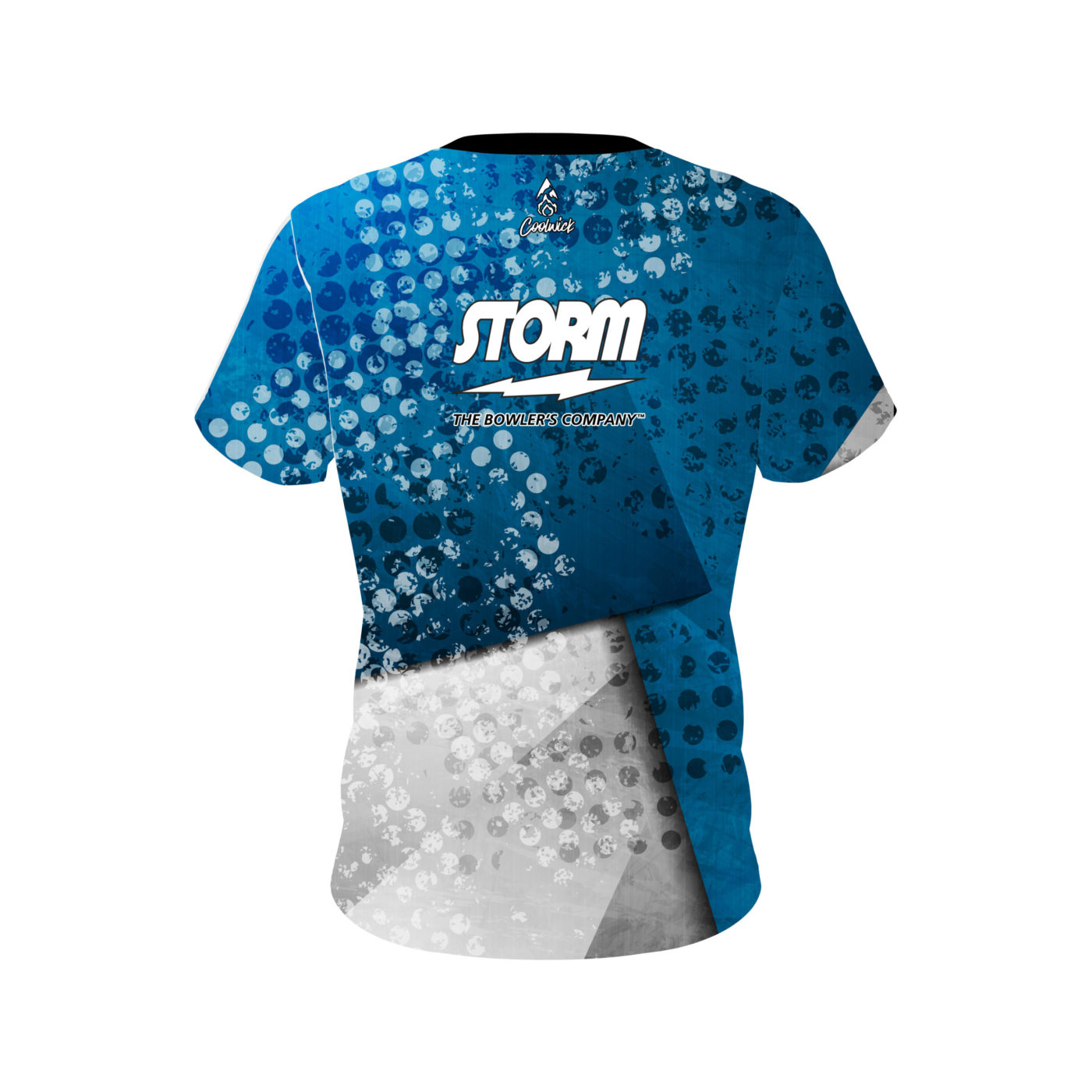 Storm Blue Grungey Semi-Custom CoolWick Bowling Jersey - Image 2