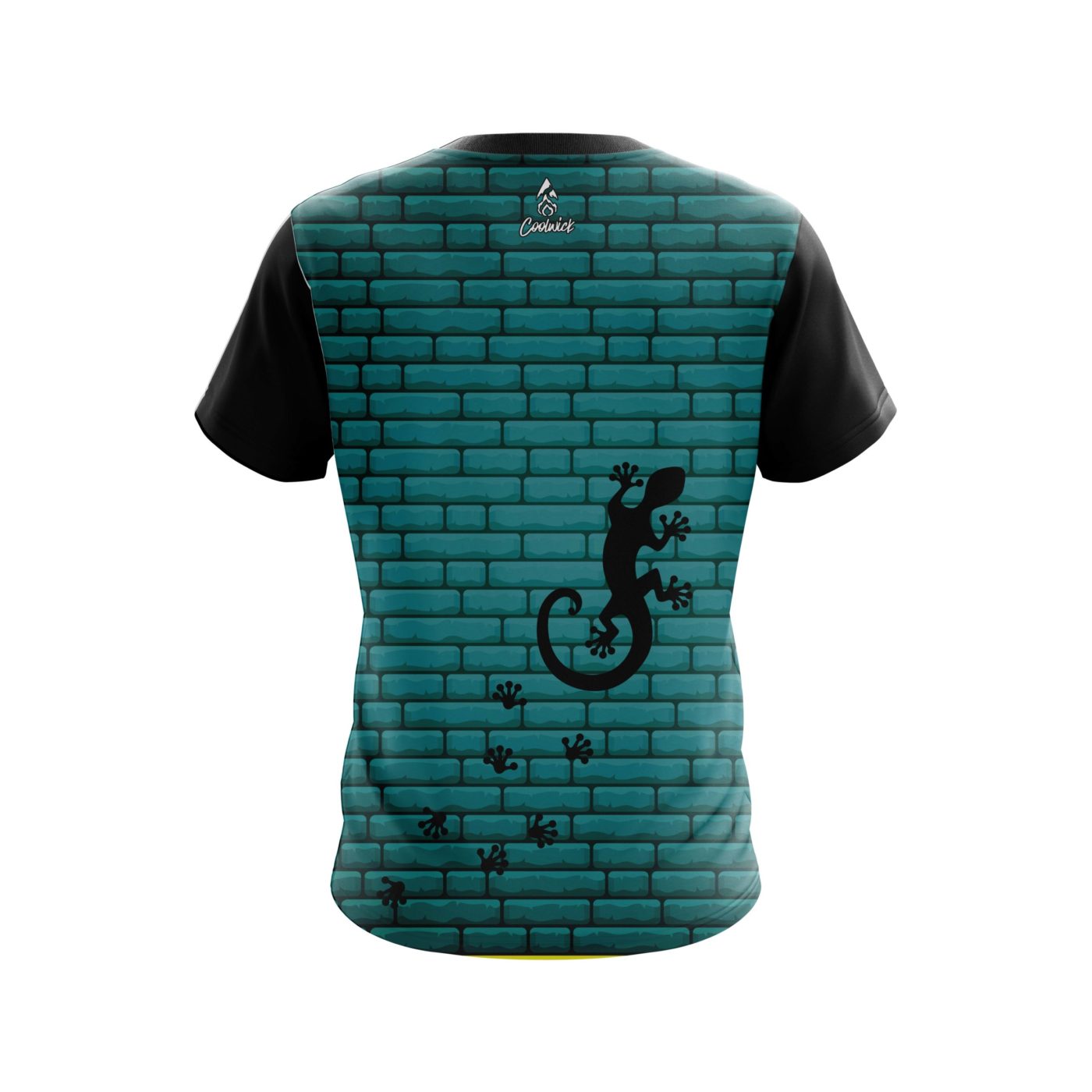Plain Turq Bricks Gecko Semi-Custom CoolWick Bowling Jersey - Image 2