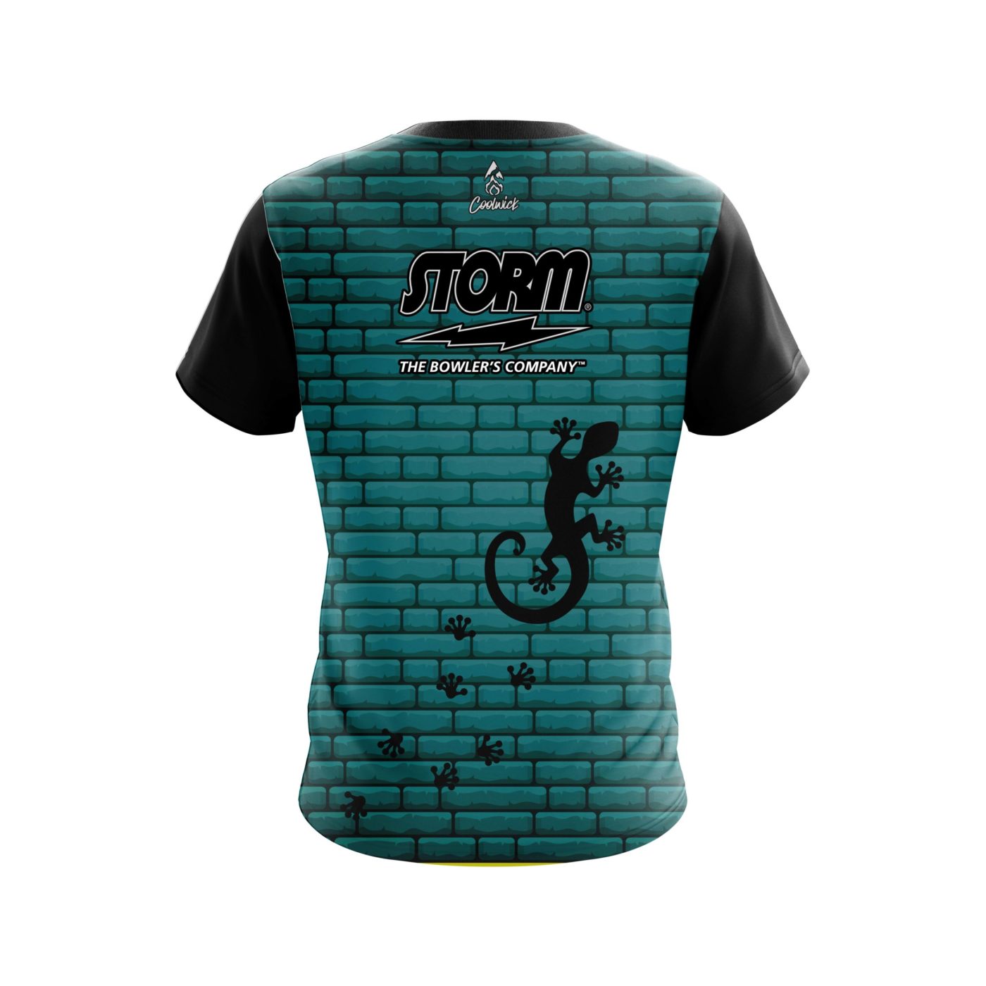 Storm Turq Bricks Gecko Semi-Custom CoolWick Bowling Jersey - Image 2