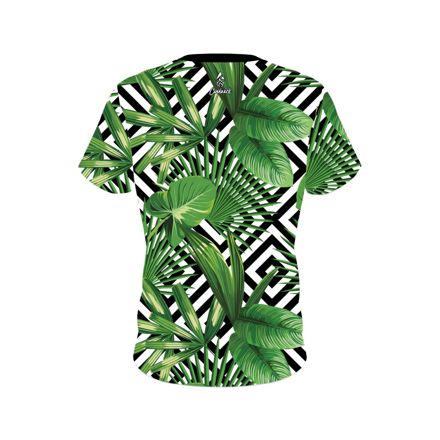 Plain Geometric Jungle Semi-Custom CoolWick Bowling Jersey - Image 2