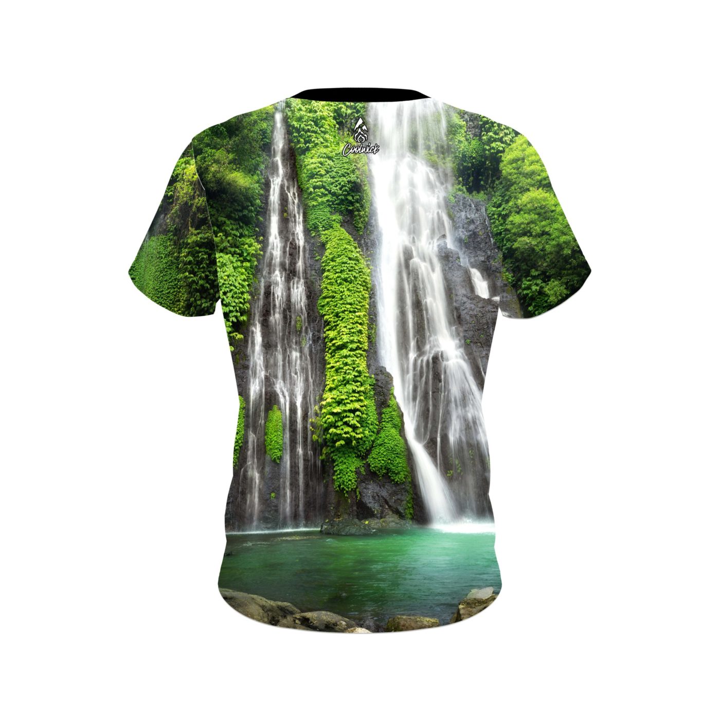 Plain Jungle Waterfall Semi-Custom CoolWick Bowling Jersey - Image 2