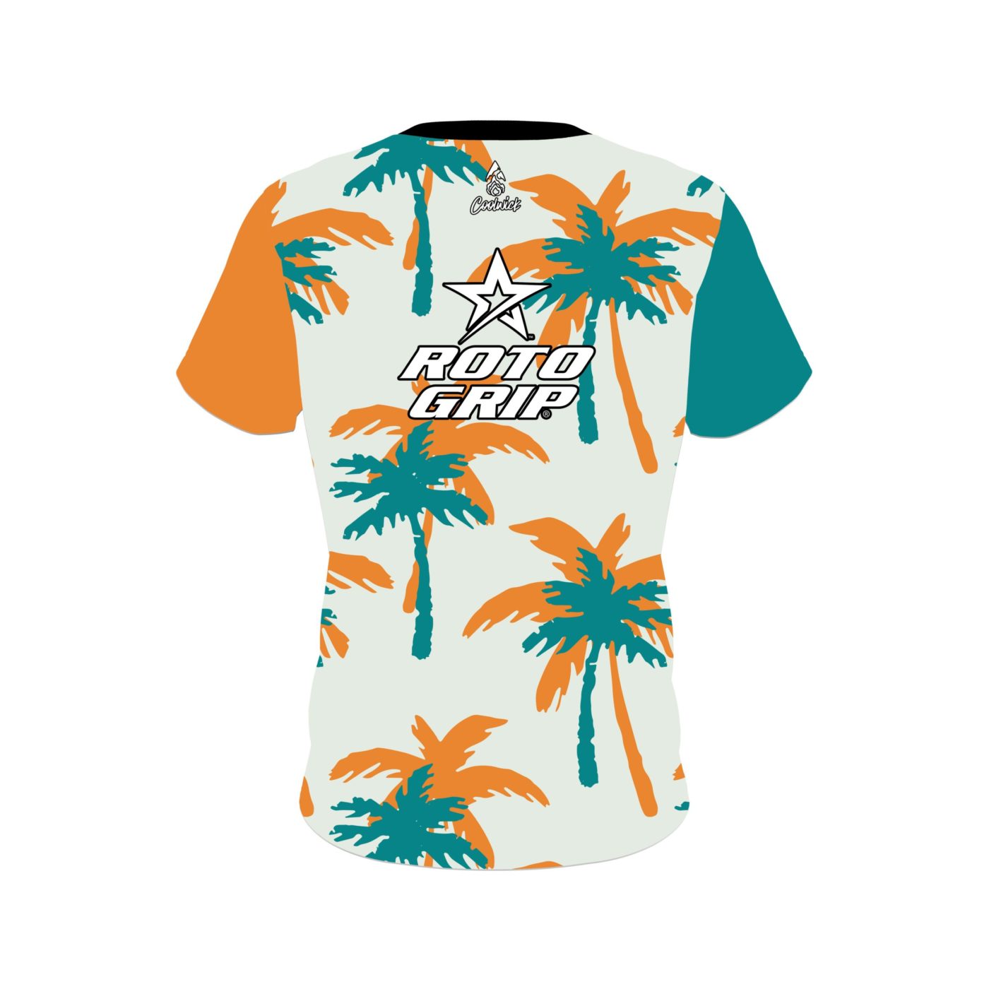 Roto Grip Teal Orange Palm Trees Semi-Custom CoolWick Bowling Jersey - Image 2