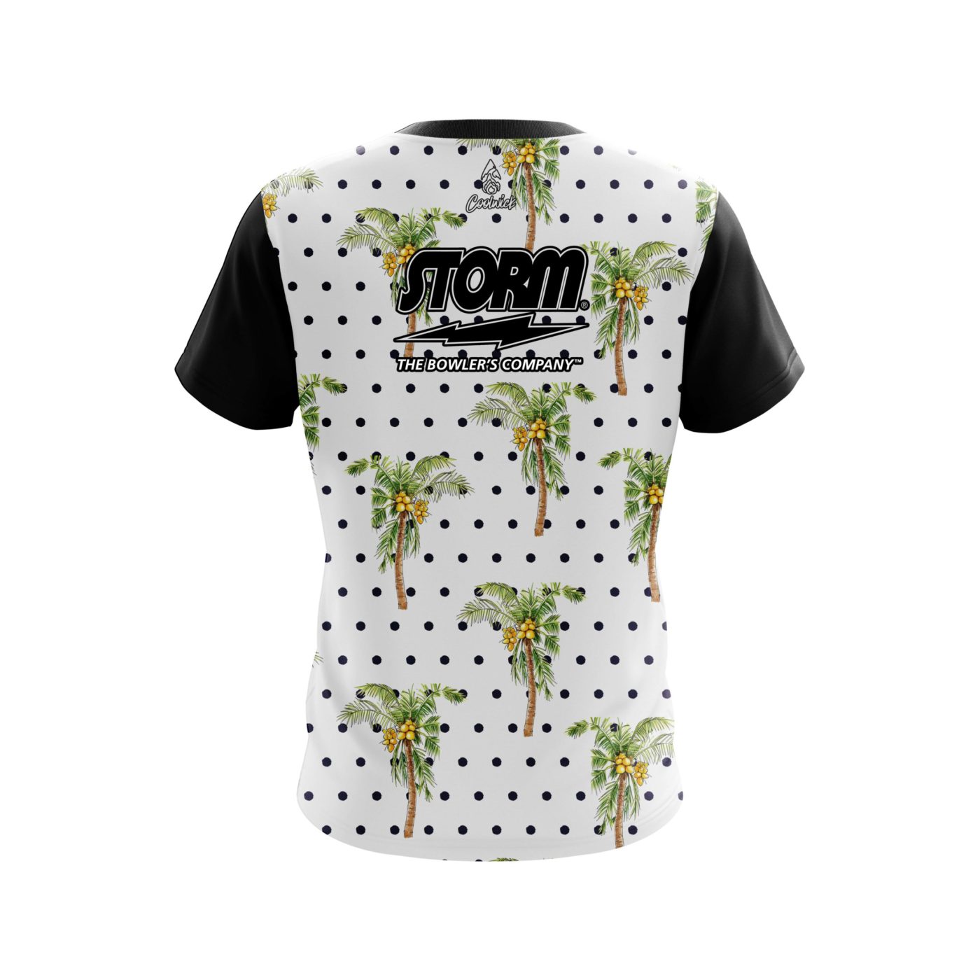 Storm Polka Dots Palm Trees Semi-Custom CoolWick Bowling Jersey - Image 2