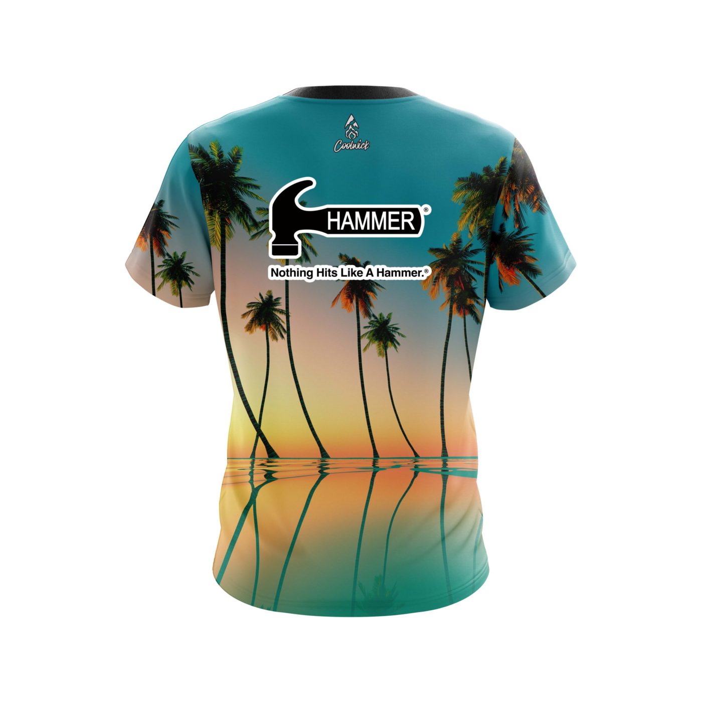 Hammer Reflection Palm Trees Semi-Custom CoolWick Bowling Jersey - Image 2