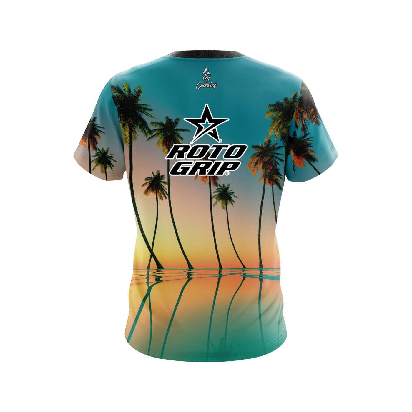 Roto Grip Reflection Palm Trees Semi-Custom CoolWick Bowling Jersey - Image 2