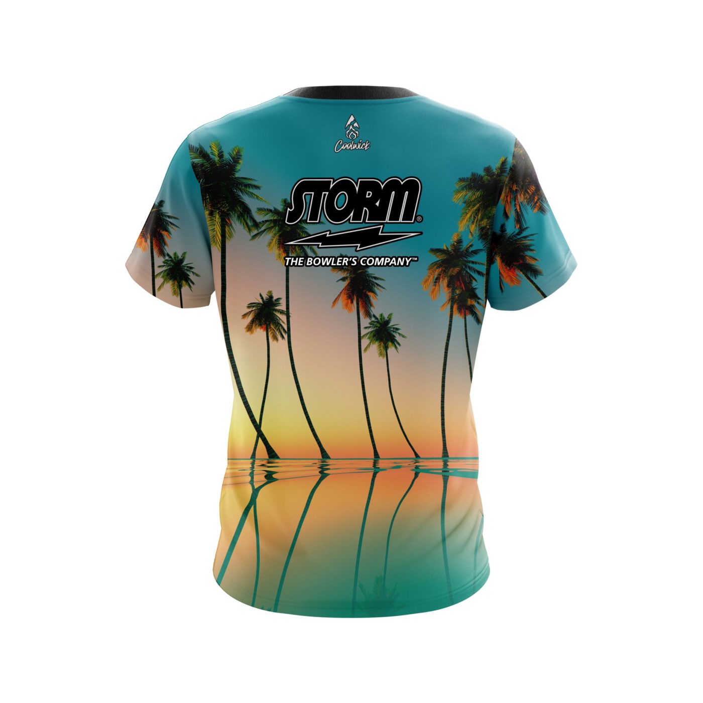 Storm Reflection Palm Trees Semi-Custom CoolWick Bowling Jersey - Image 2