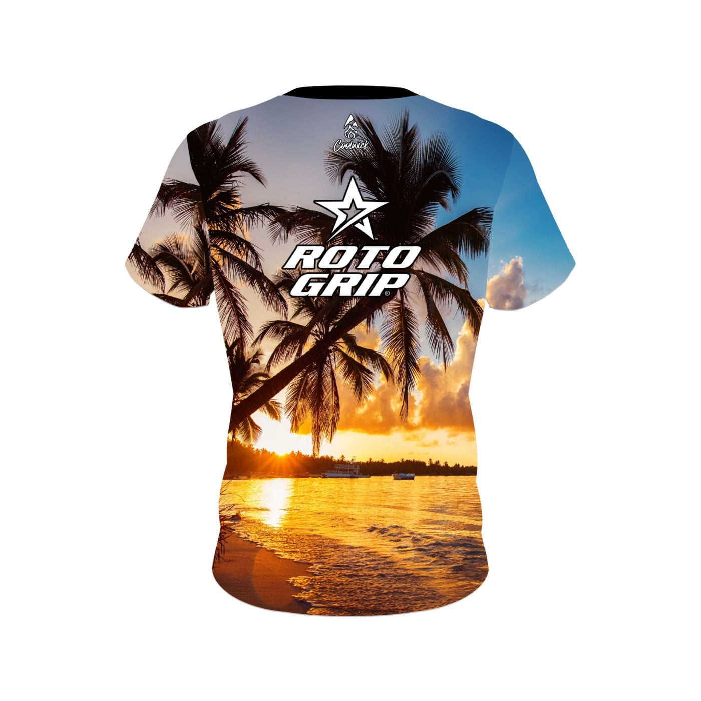 Roto Grip Sunset Palm Trees Semi-Custom CoolWick Bowling Jersey - Image 2