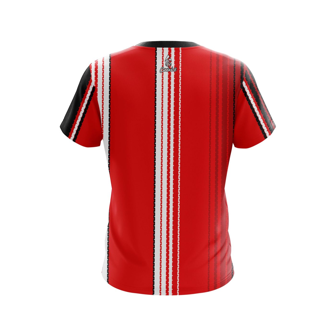 Plain Red Landslide Semi-Custom CoolWick Bowling Jersey - Image 2