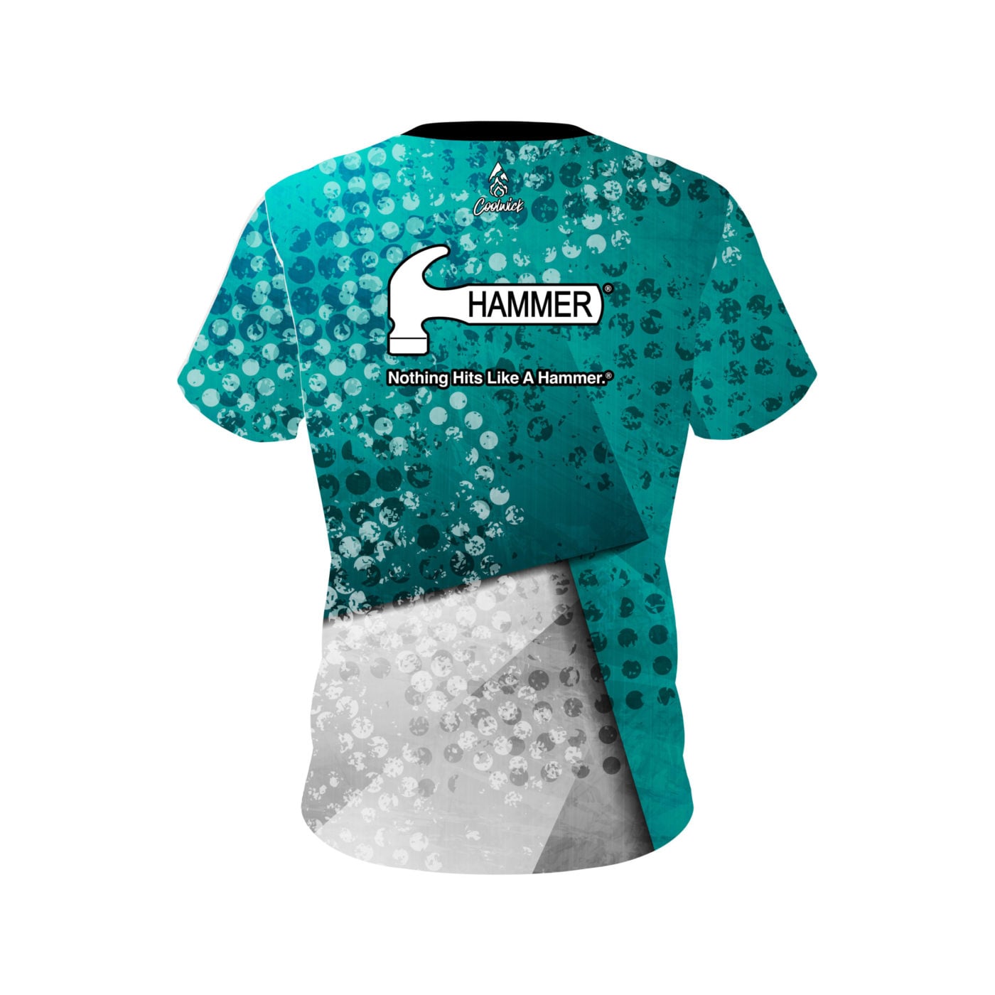 Hammer Teal Grungey Semi-Custom CoolWick Bowling Jersey - Image 2