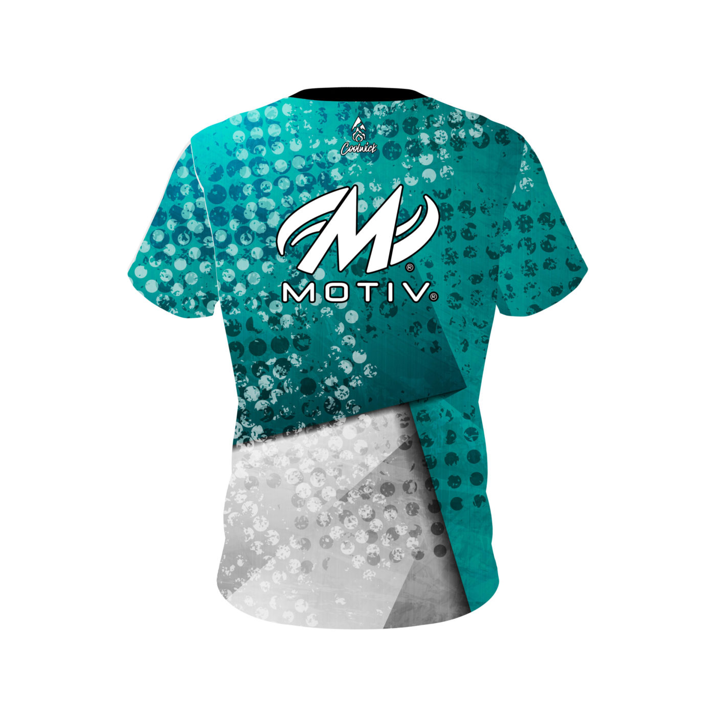 Motiv Teal Grungey Semi-Custom CoolWick Bowling Jersey - Image 2