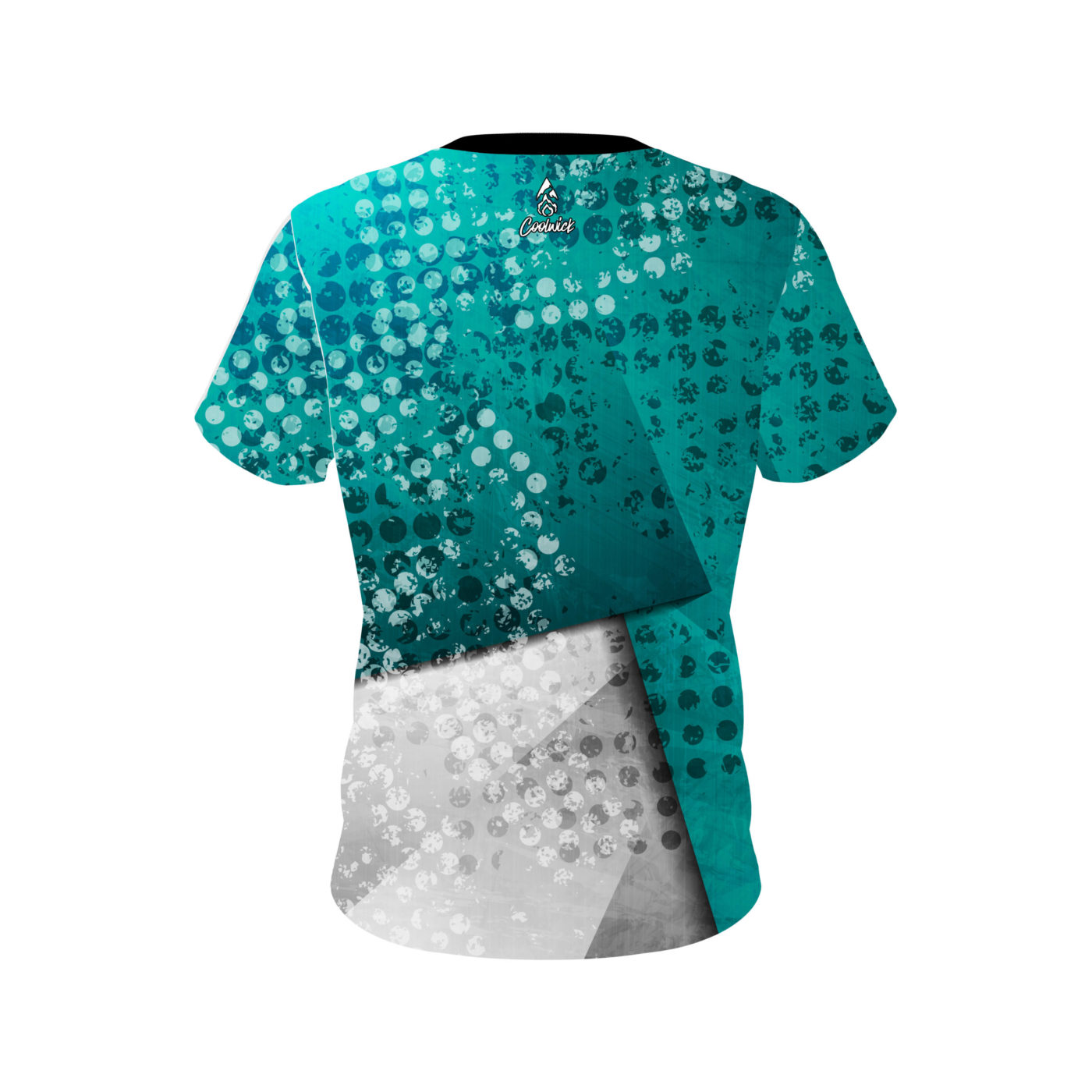 Plain Teal Grungey Semi-Custom CoolWick Bowling Jersey - Image 2