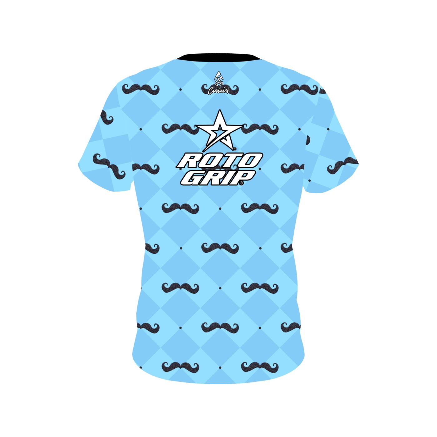 Roto Grip Baby Blue Mustache Semi-Custom CoolWick Bowling Jersey - Image 2