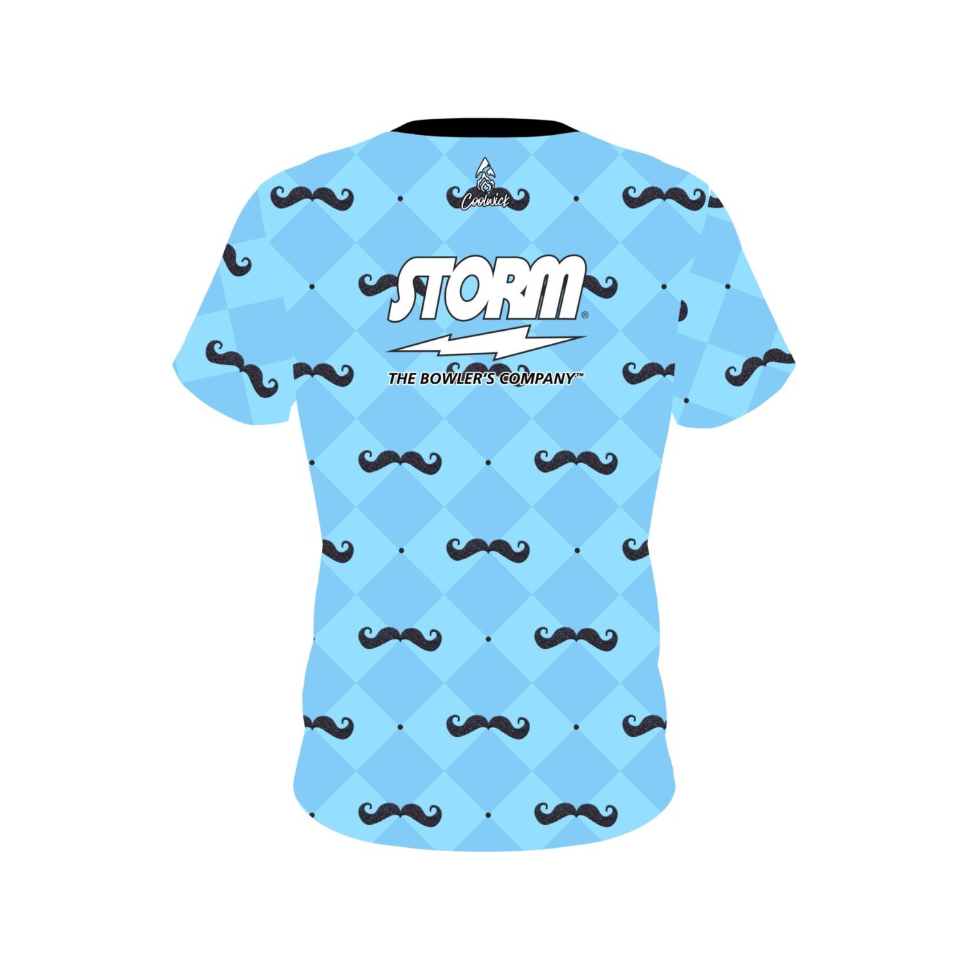 Storm Baby Blue Mustache Semi-Custom CoolWick Bowling Jersey - Image 2