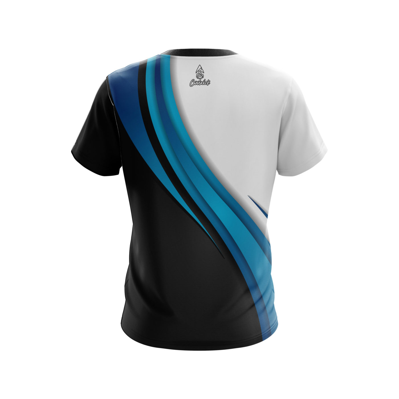 Plain Blue Flutter Semi-Custom CoolWick Bowling Jersey - Image 2