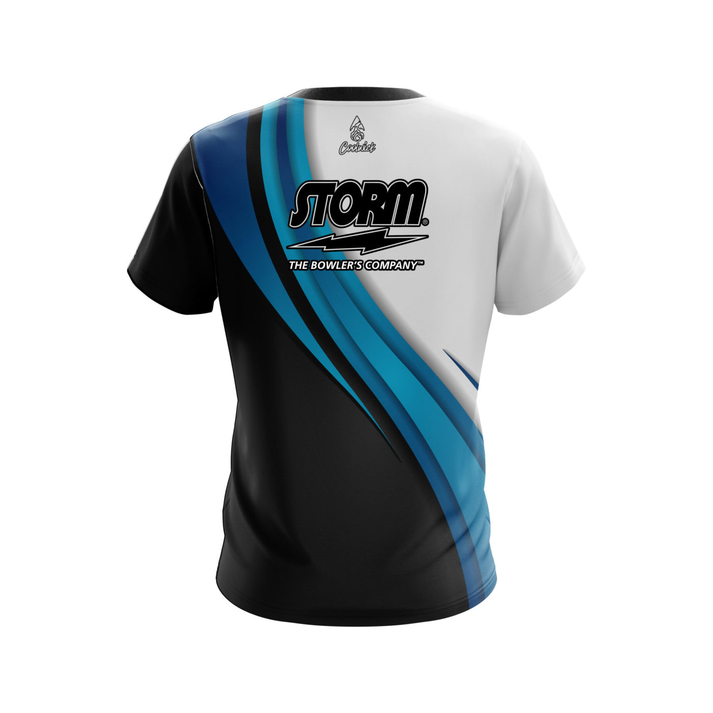 Storm Blue Flutter Semi-Custom CoolWick Bowling Jersey - Image 2