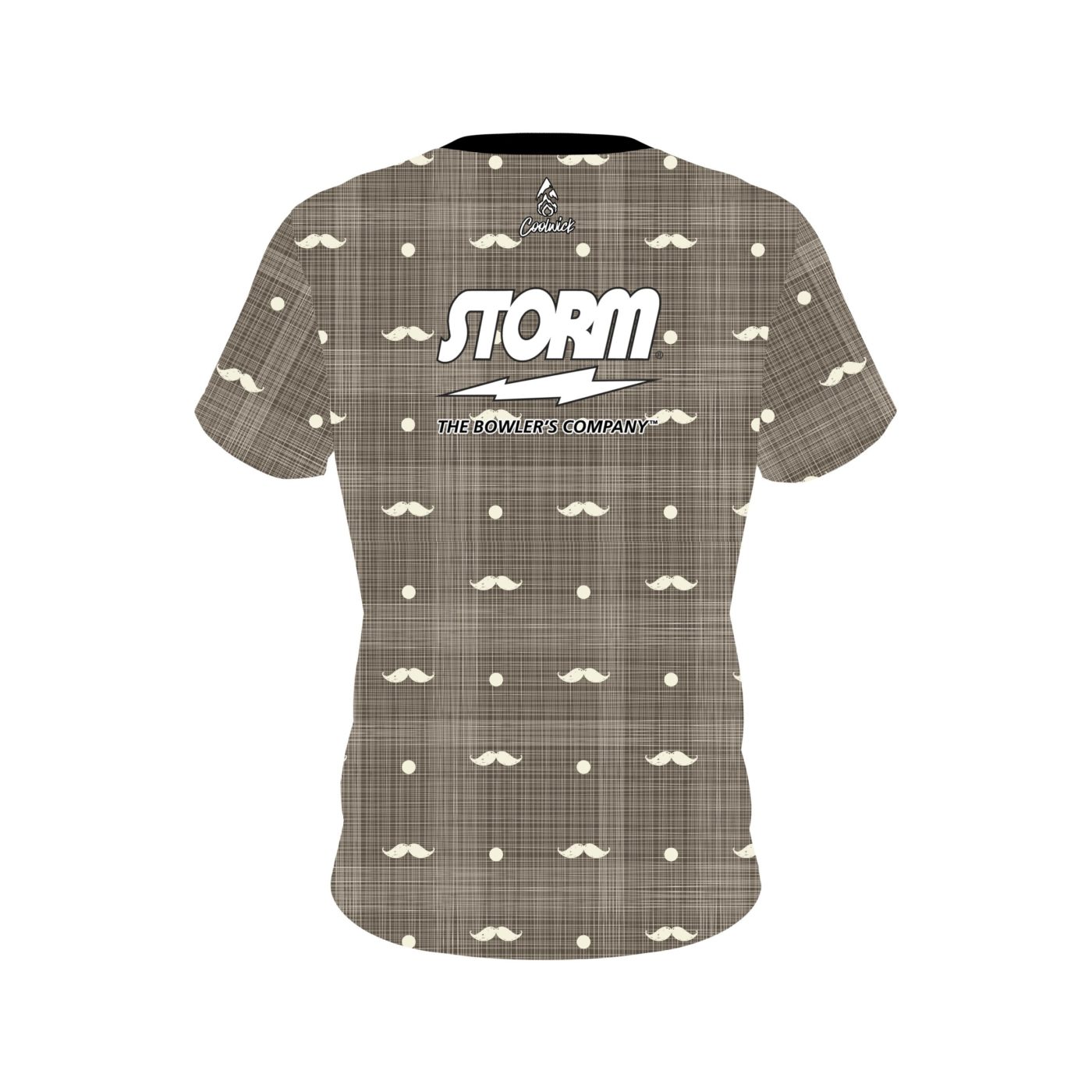 Storm Brown Plaid Mustache Semi-Custom CoolWick Bowling Jersey - Image 2