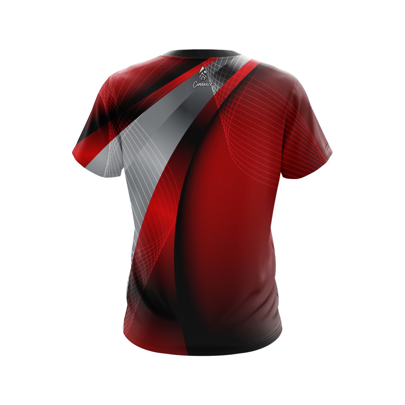 Plain Red Oblique Semi-Custom CoolWick Bowling Jersey - Image 2