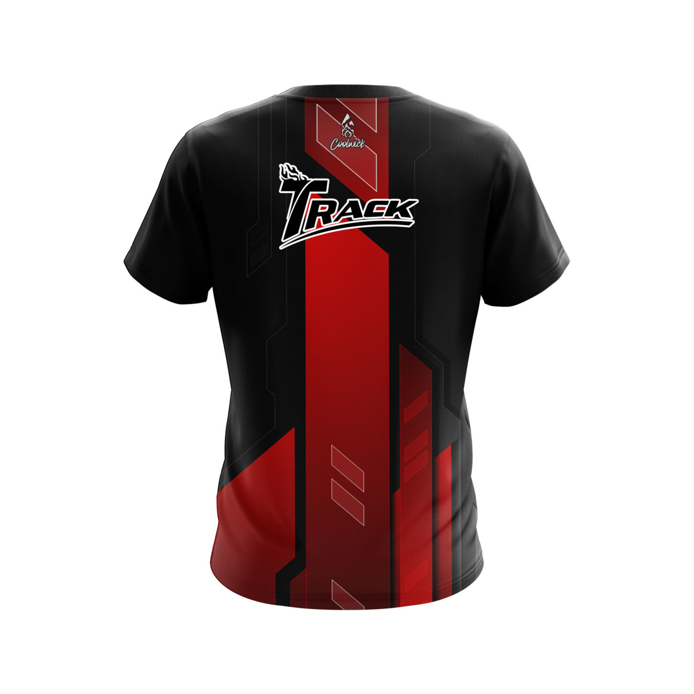 Track Red Underscore Semi-Custom CoolWick Bowling Jersey - Image 2