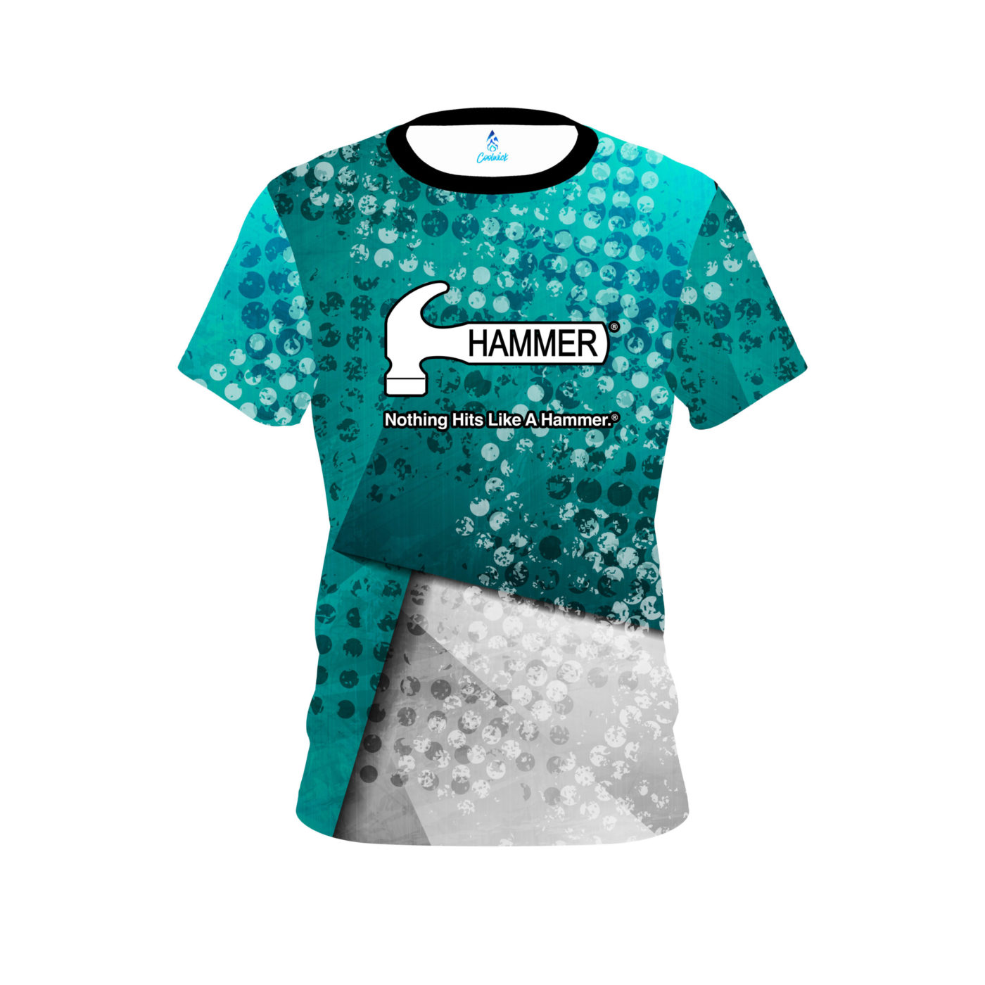 Hammer Teal Grungey Semi-Custom CoolWick Bowling Jersey
