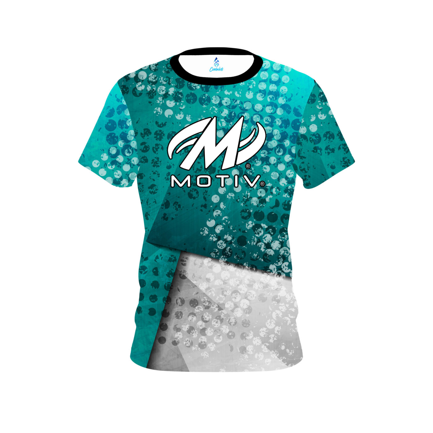 Motiv Teal Grungey Semi-Custom CoolWick Bowling Jersey