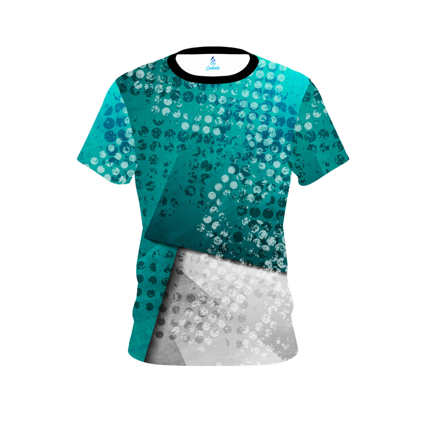 Plain Teal Grungey Semi-Custom CoolWick Bowling Jersey