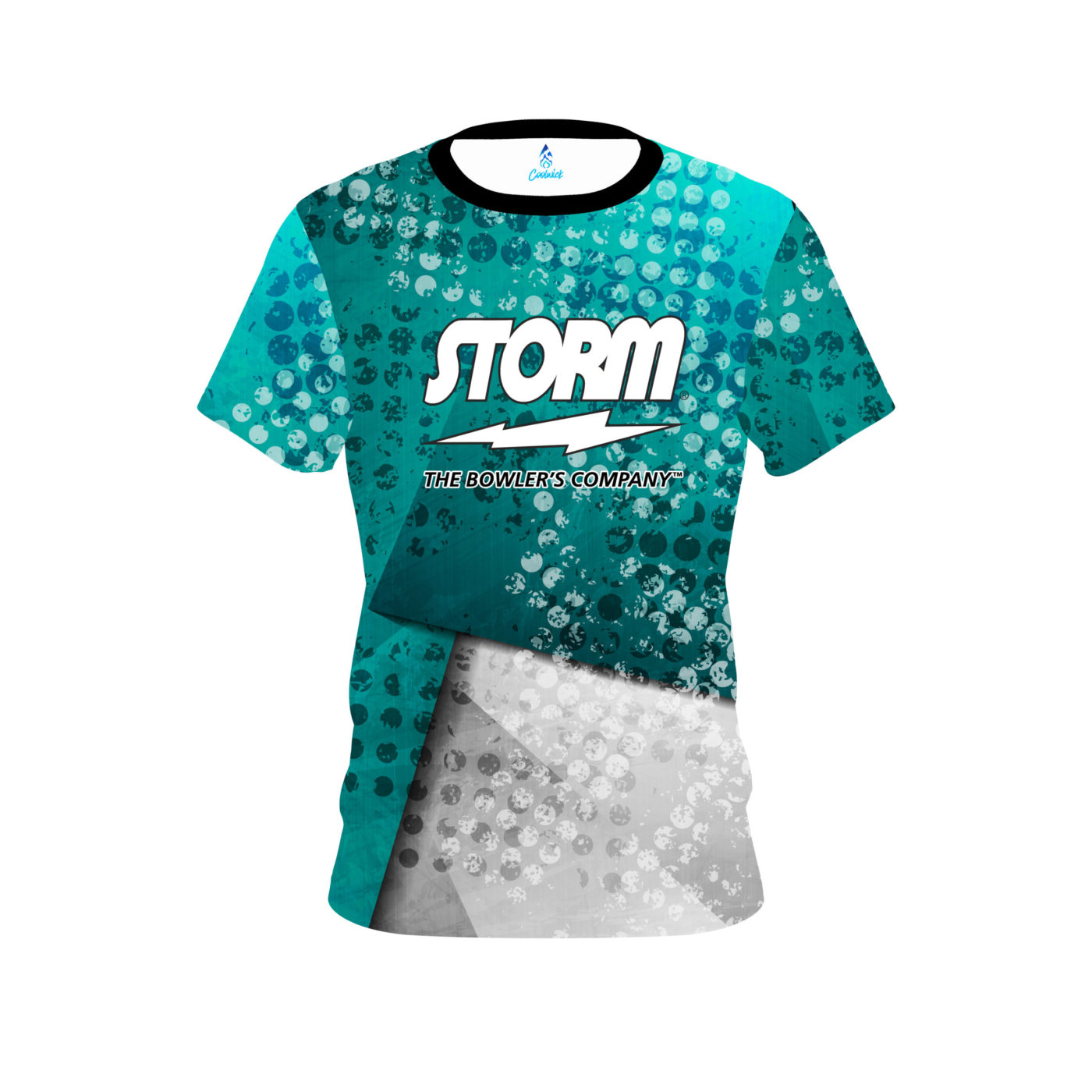 Storm Teal Grungey Semi-Custom CoolWick Bowling Jersey