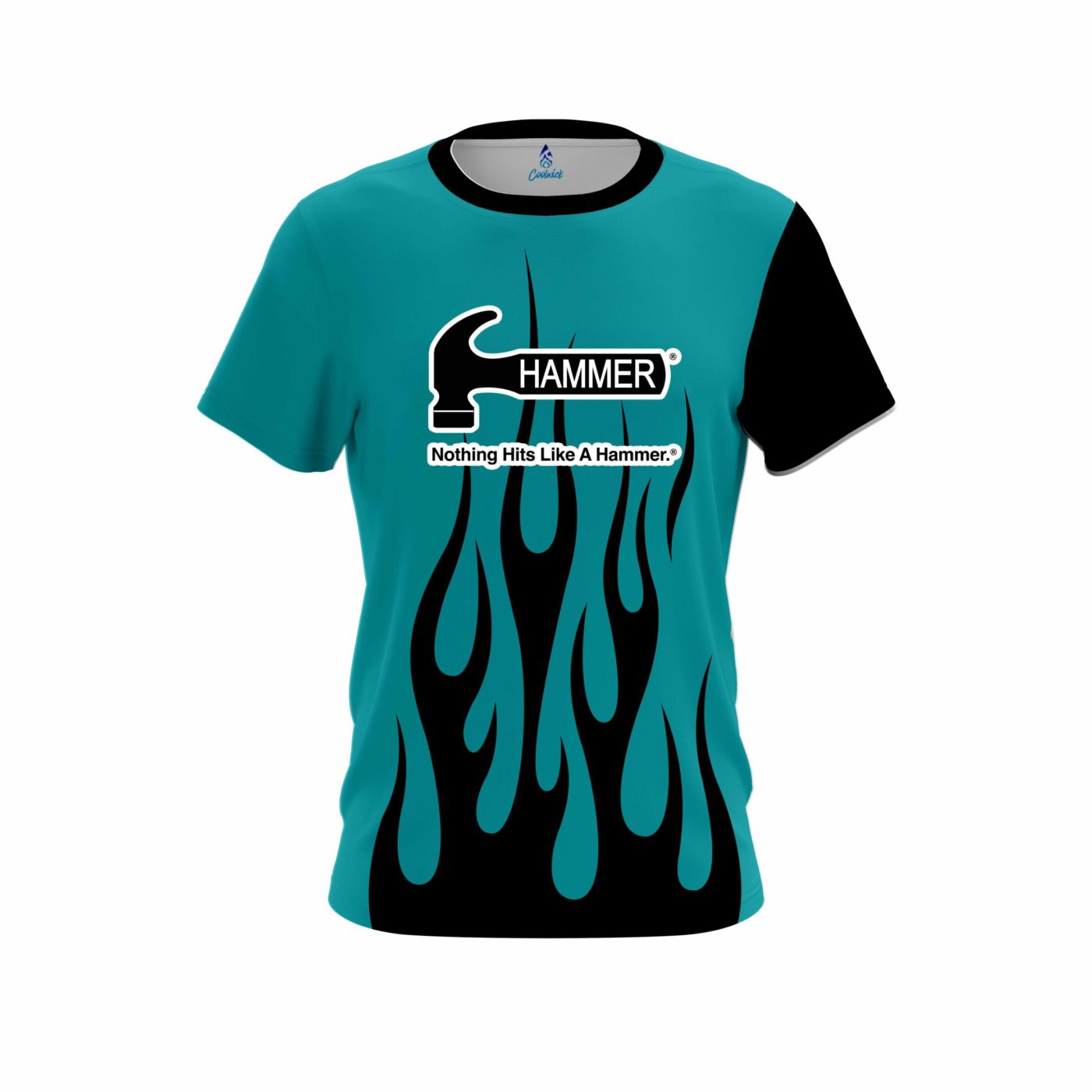 Hammer Cyan Flaming Semi-Custom CoolWick Bowling Jersey