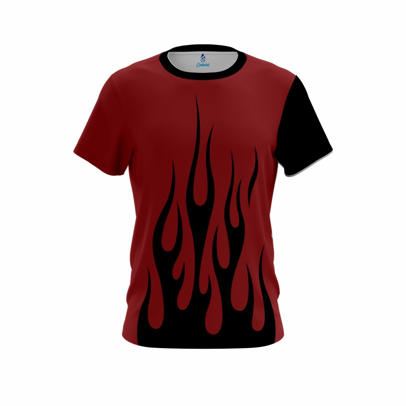 Plain Red Brick Flaming Semi-Custom CoolWick Bowling Jersey