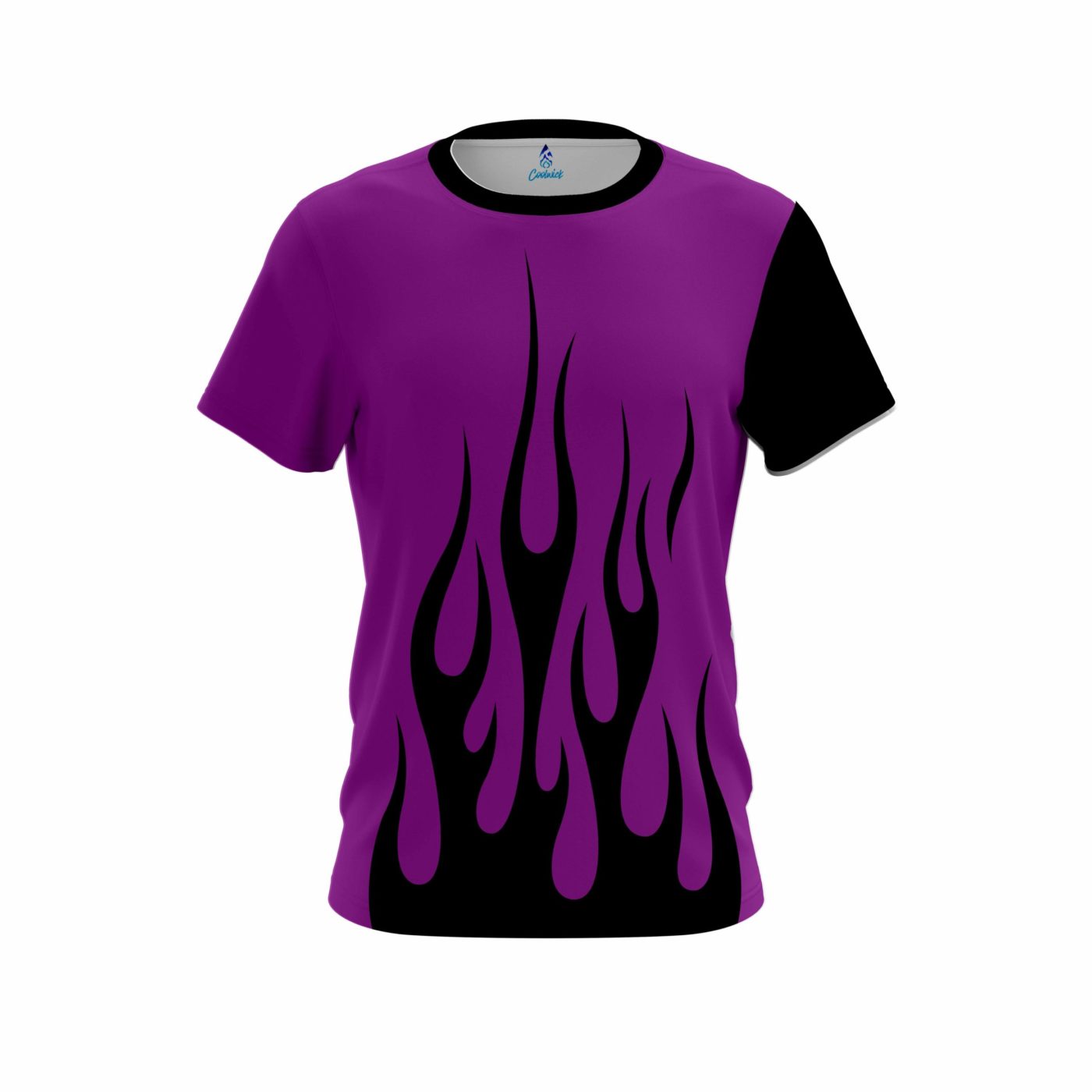 Plain Purple Flaming Semi-Custom CoolWick Bowling Jersey