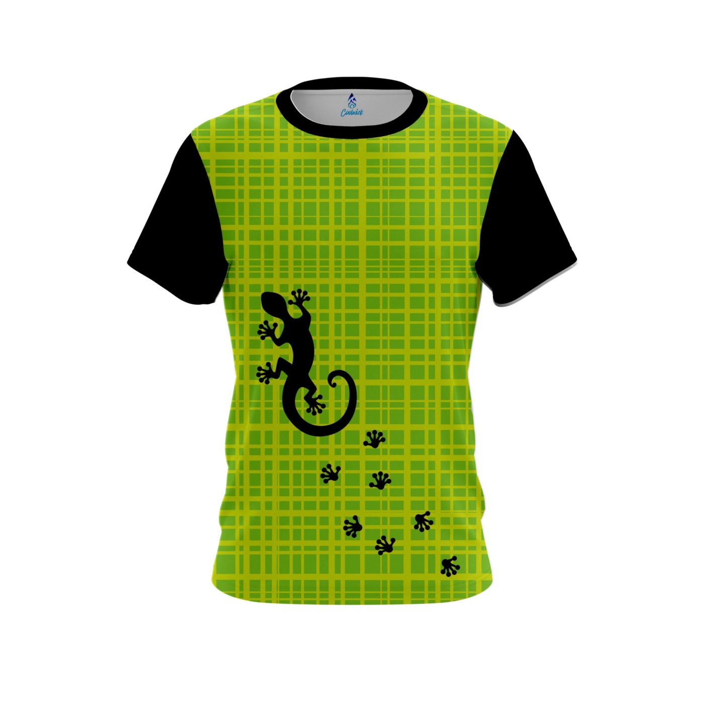 Plain Lime Plaid Gecko CoolWick Bowling Jersey