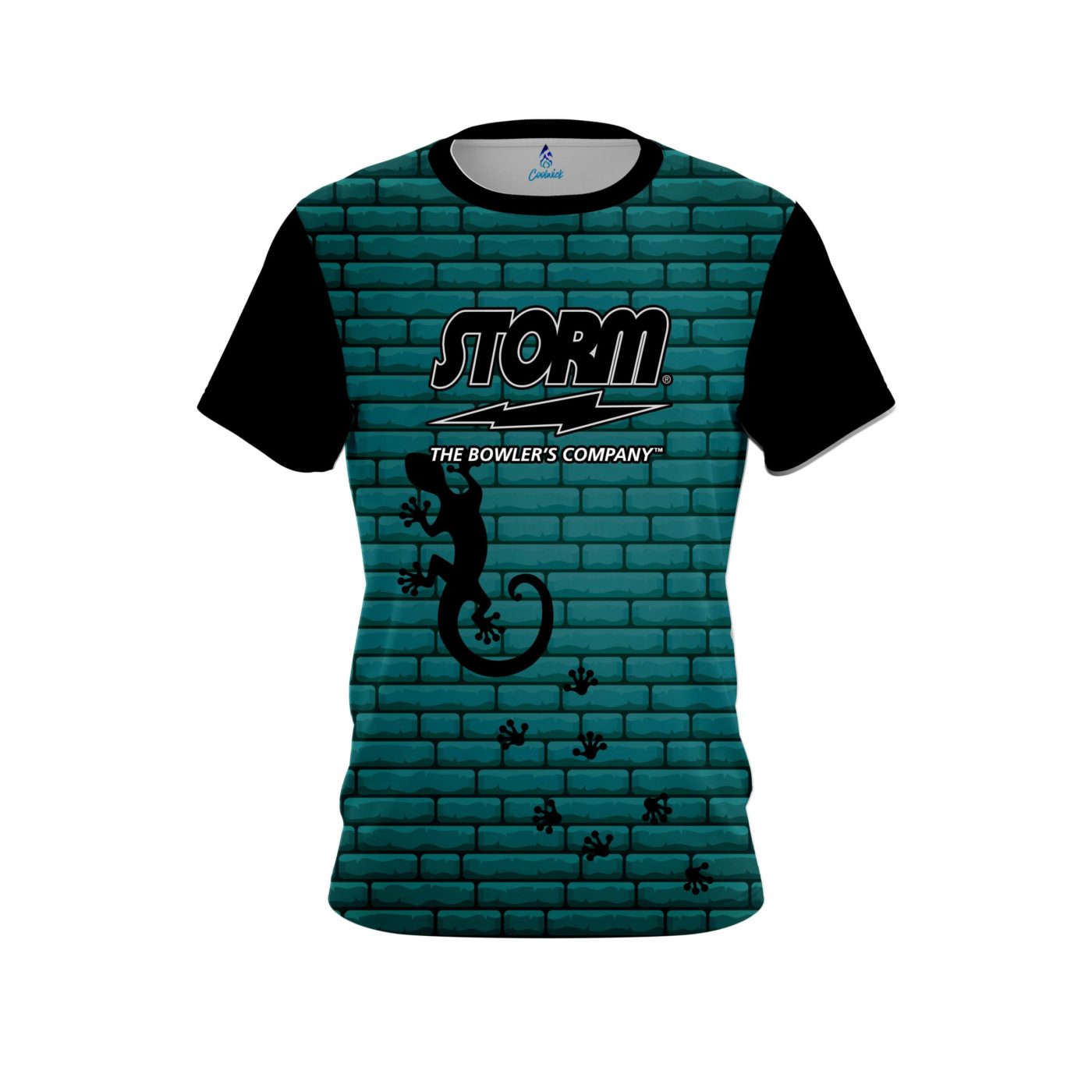 Storm Turq Bricks Gecko Semi-Custom CoolWick Bowling Jersey