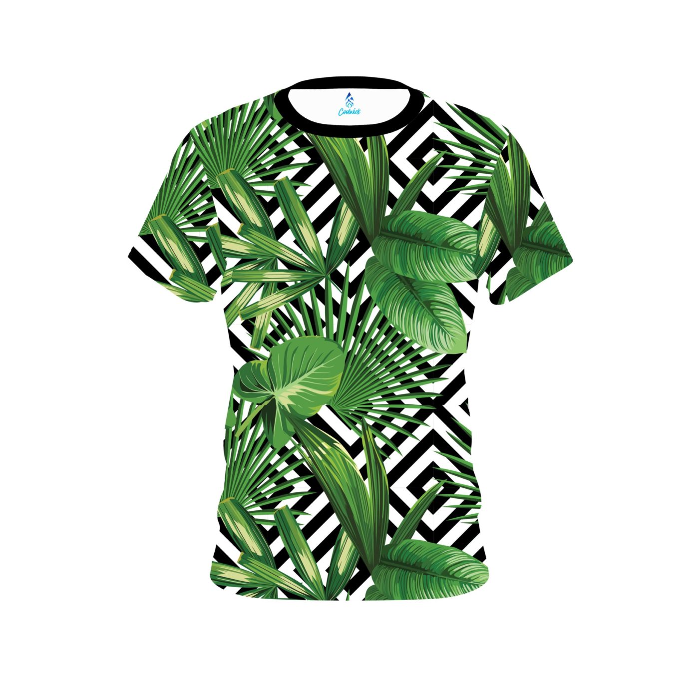 Plain Geometric Jungle Semi-Custom CoolWick Bowling Jersey