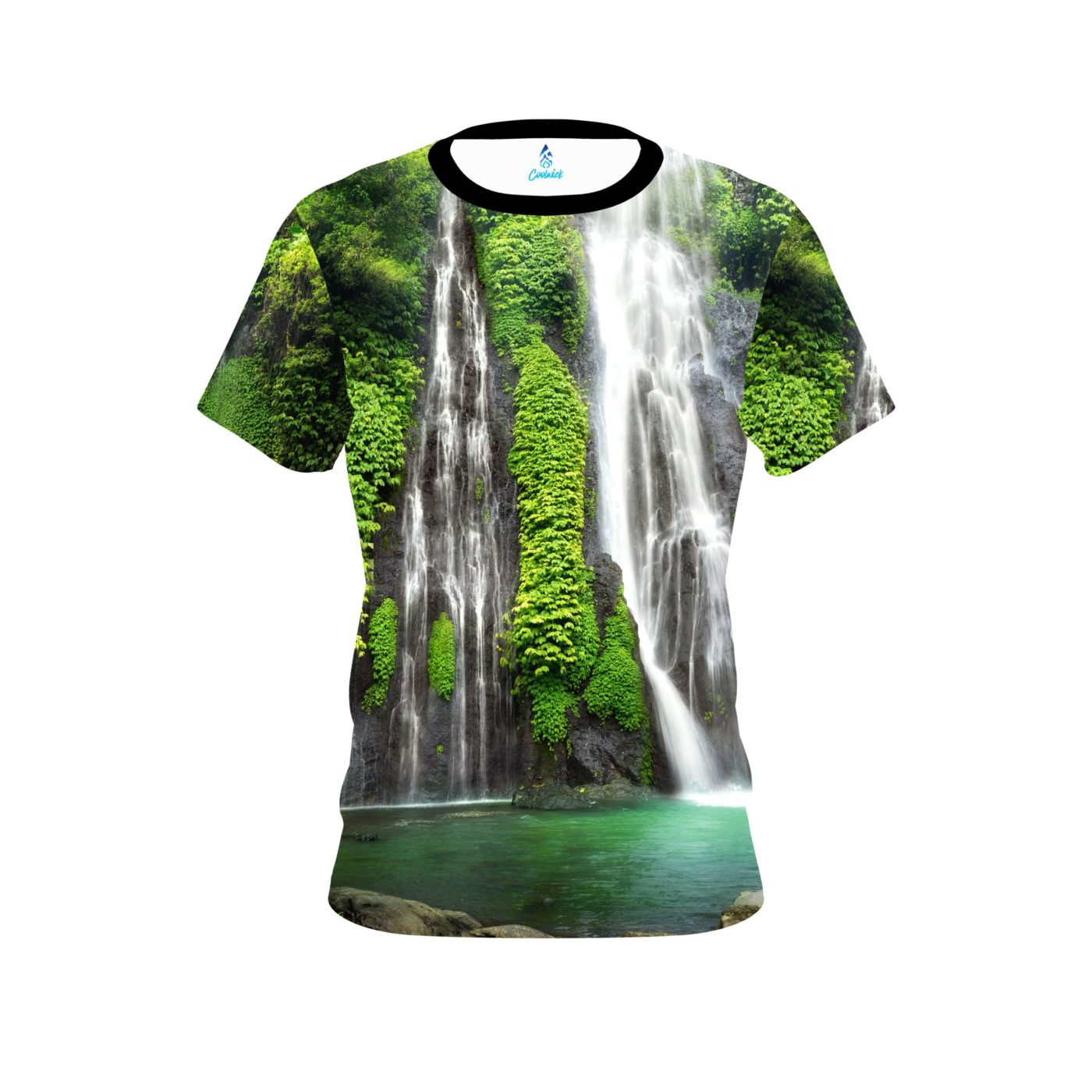 Plain Jungle Waterfall Semi-Custom CoolWick Bowling Jersey