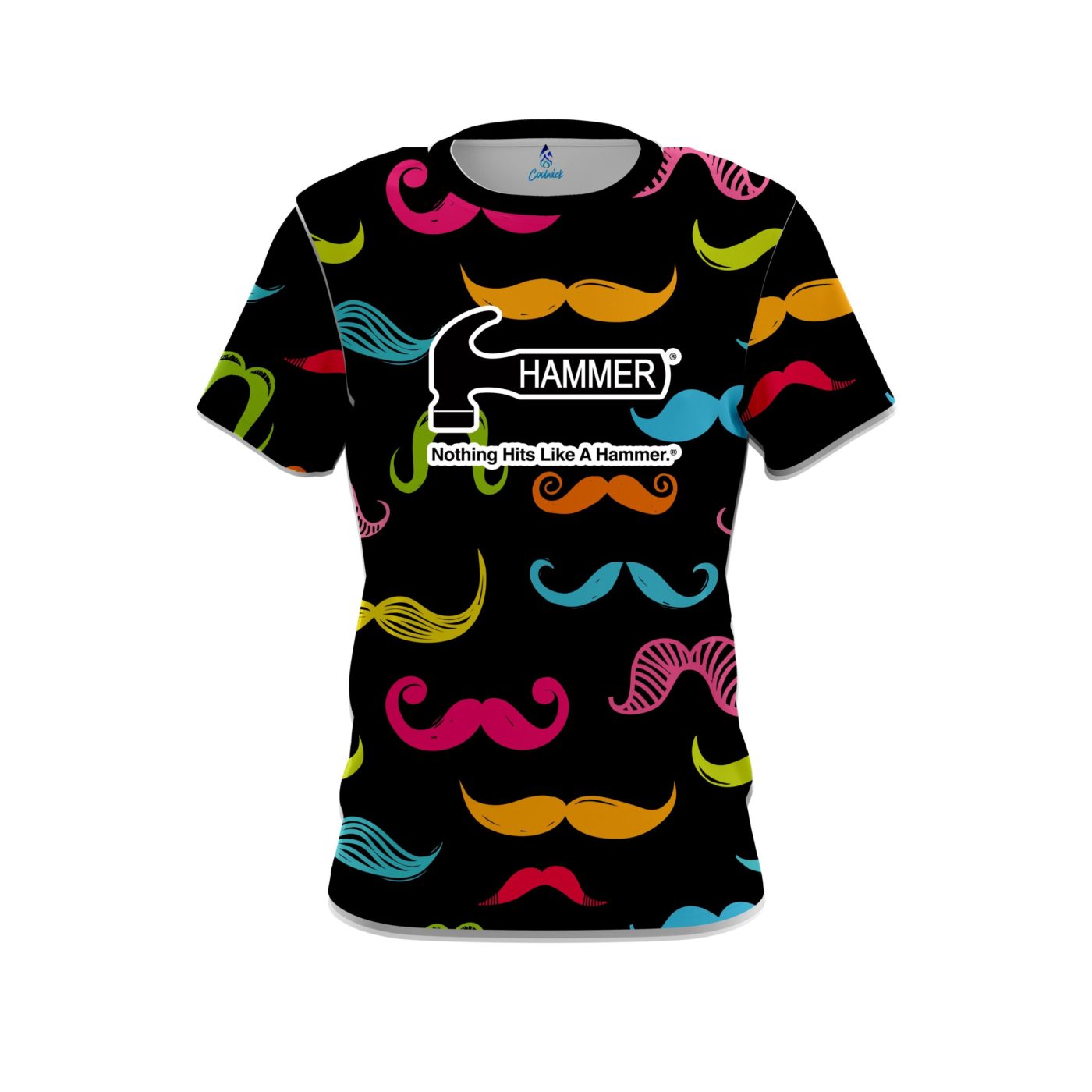 Hammer Multi-Colored Mustache Semi-Custom CoolWick Bowling Jersey
