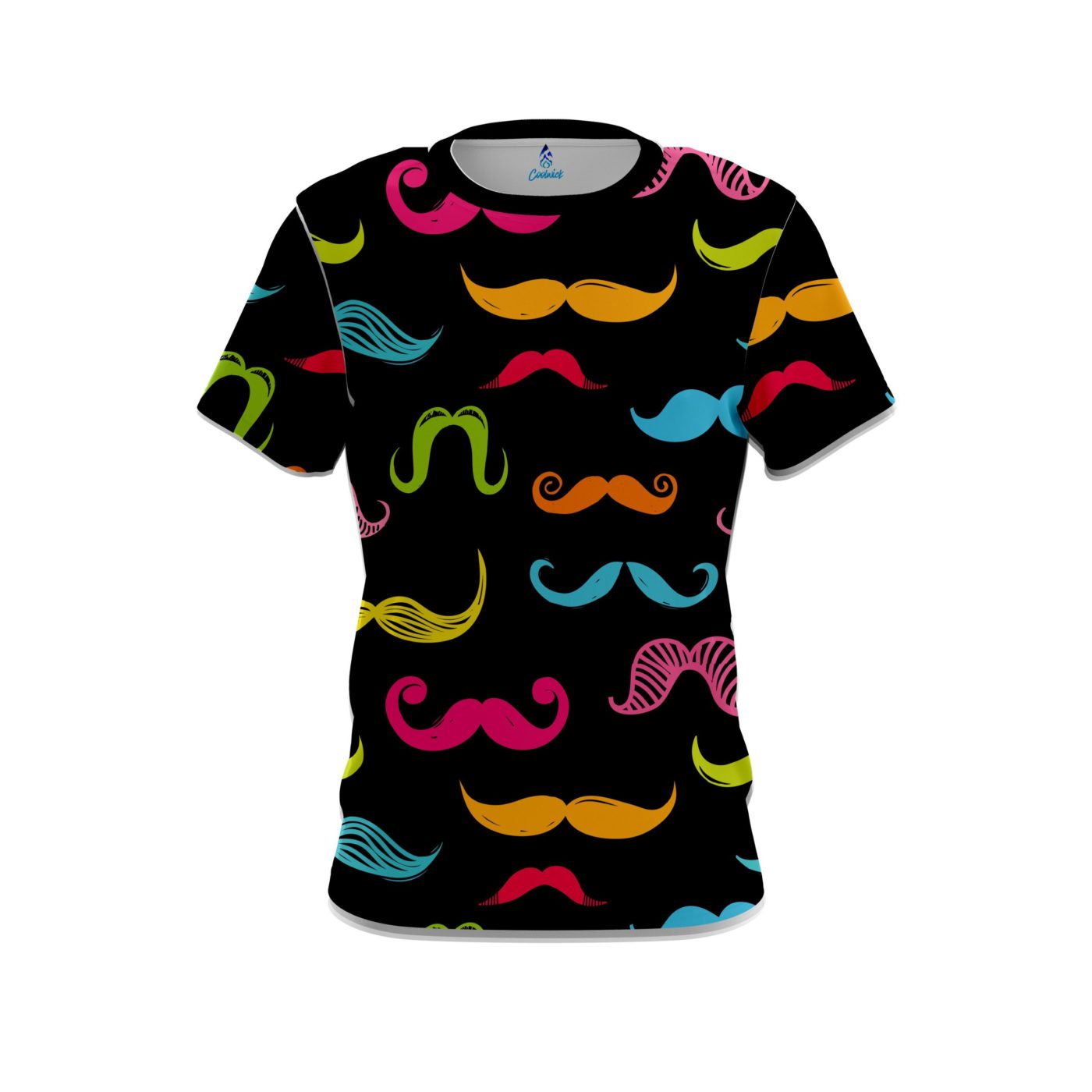 Plain Multi-Colored Mustache CoolWick Bowling Jersey