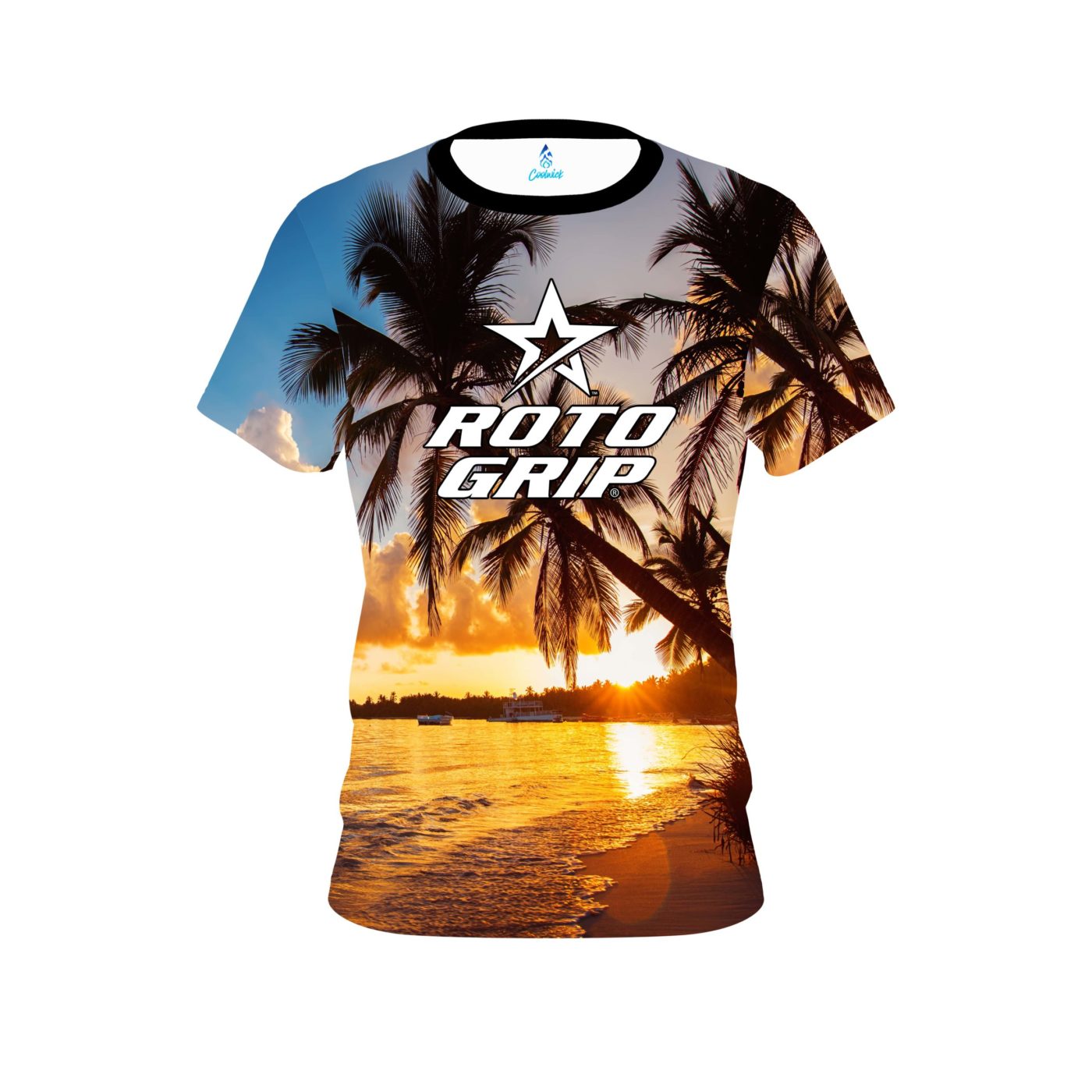 Roto Grip Sunset Palm Trees Semi-Custom CoolWick Bowling Jersey